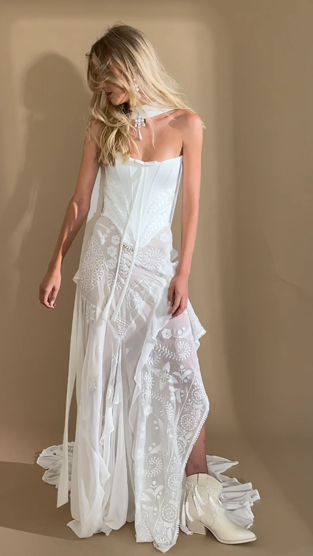 green emerald velvet dress Rebecca Ingram Poppy Wedding Dress