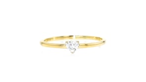 .15 Carat Heart-Shaped Lab-Grown Diamond Solitaire Ring in 14kt Yellow Gold