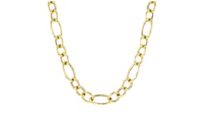 Italian 18kt Gold Over Sterling Silver Round and Oval-Link Necklace
