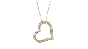 .50 ct. t.w. Diamond Heart Pendant Necklace in 18kt Gold Over Sterling