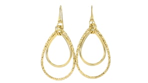 Italian 18kt Gold Over Sterling Double-Oval Drop Earrings
