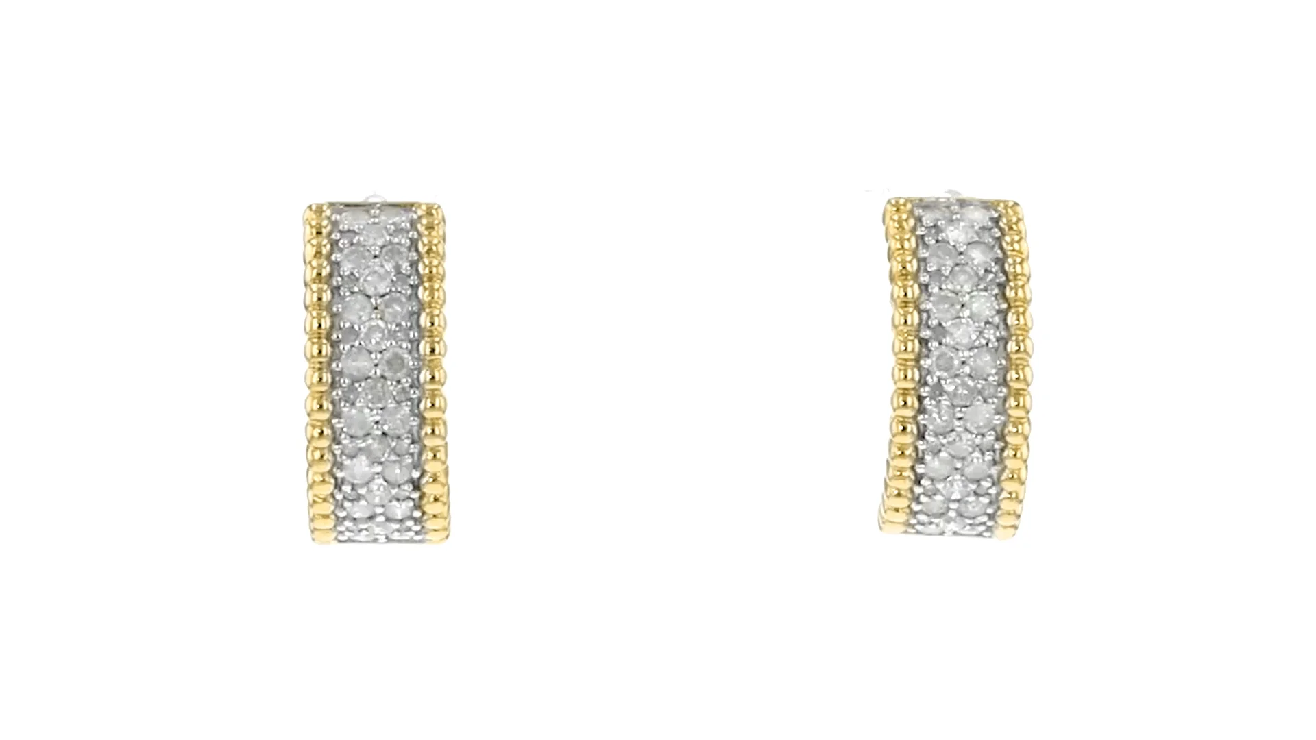 2.00 ct. t.w. Pave Diamond Beaded-Edge Hoop Earrings in 18kt