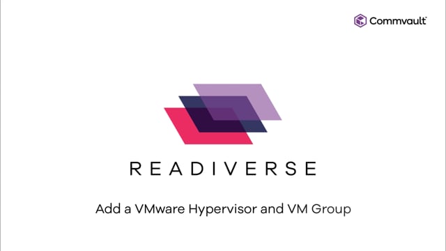 Add a VMware Hypervisor and VM Group