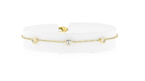 .25 ct. t.w. Heart-Shaped Lab-Grown Diamond Station Bracelet in 14kt Yellow Gold