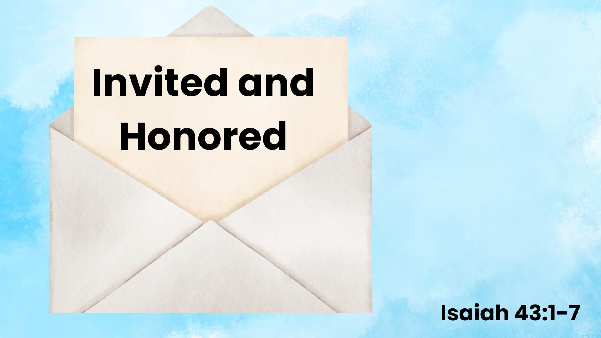 Sunday January 12, 9:30am "Invited and Honored"