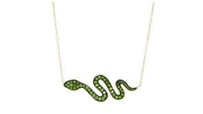 .40 ct. t.w. Chrome Diopside Snake Necklace in 18kt Gold Over Sterling