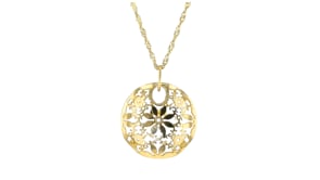 Italian 14kt Yellow Gold Circle Flower Pendant