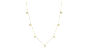 .30 ct. t.w. Diamond Heart Station Necklace in 18kt Gold Over Sterling