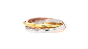 Italian Tri-Colored Sterling Silver Rolling Ring