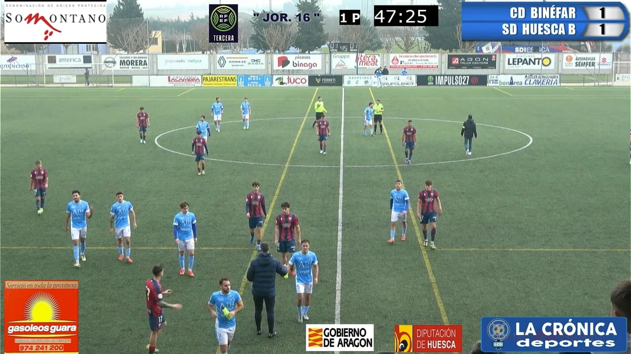 (RESUMEN Y GOLES) CD Binéfar 1-2 SD Huesca B / Jor. 16 / Tercera Rfef