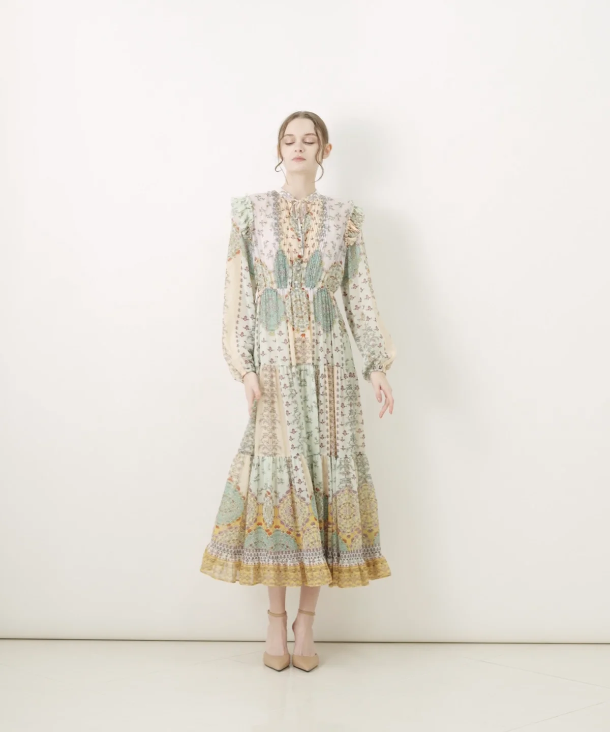 Sov. / フラワーシフォンロングワンピース DRESS Night STORE Sov. / フラワーシフォンロングワンピース DRESS Night STORE