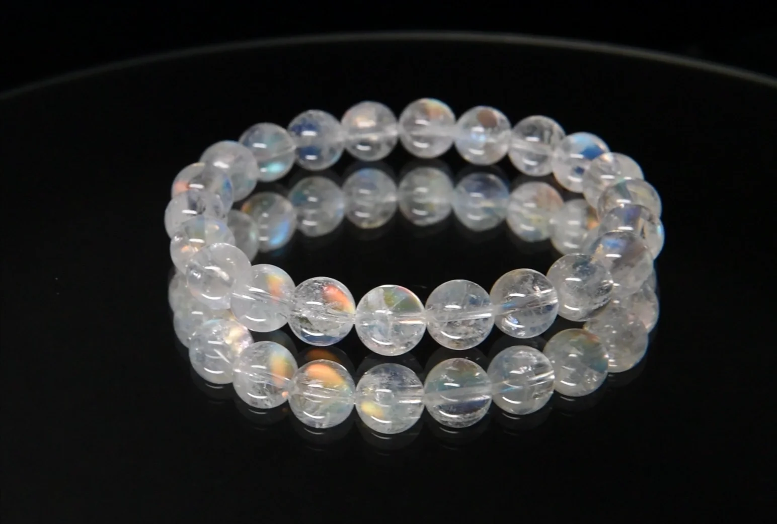 高品質]ホワイトラブラドライト ブレスレット 8.5mm #QK253