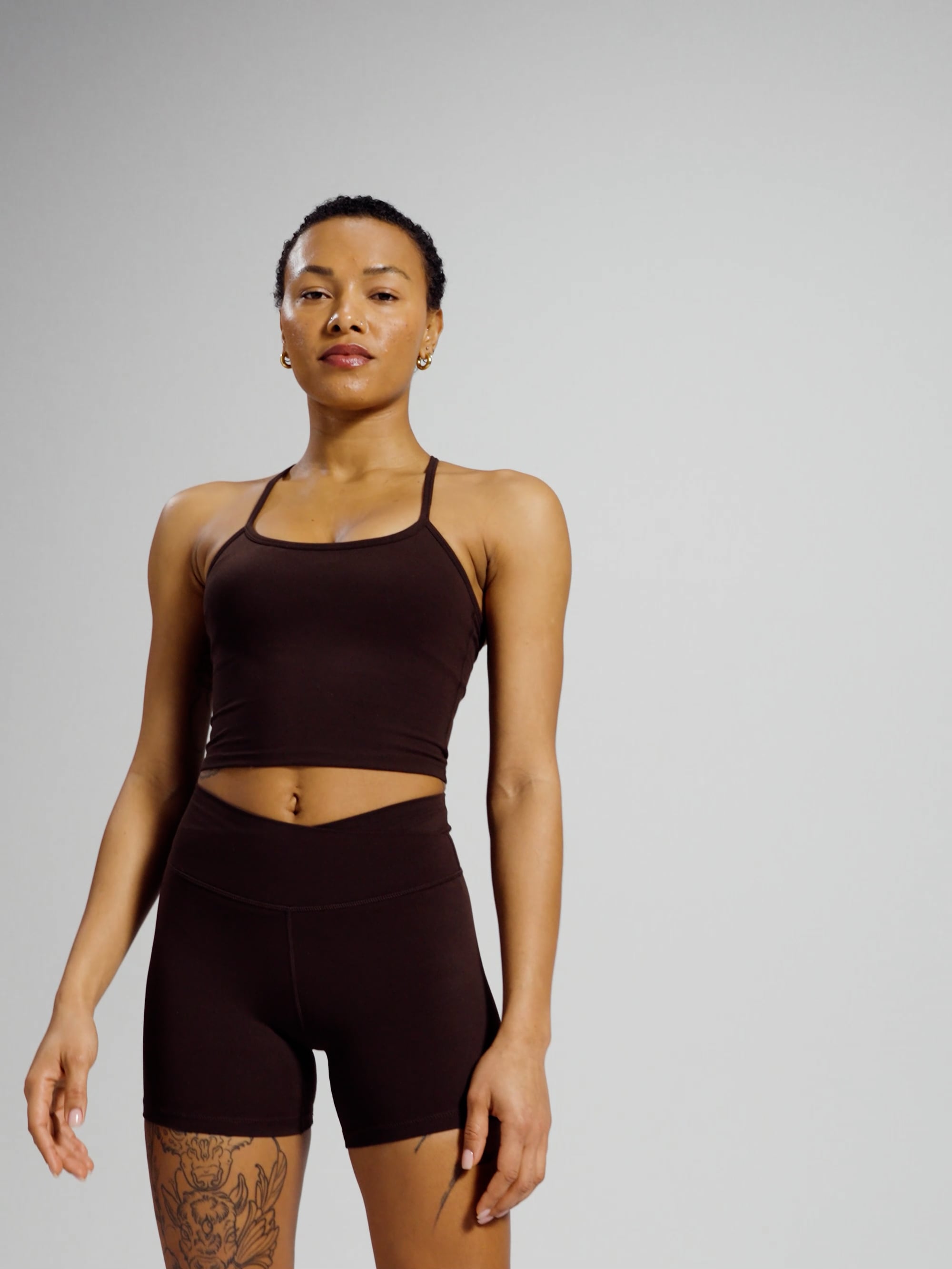 גופיית קרופ עם חזיה מובנית גב Y מבד ilios