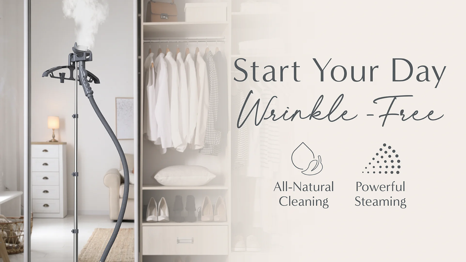 PureSteam™ XL Standing Steamer with Garment Hanger | Pure Enrichment®