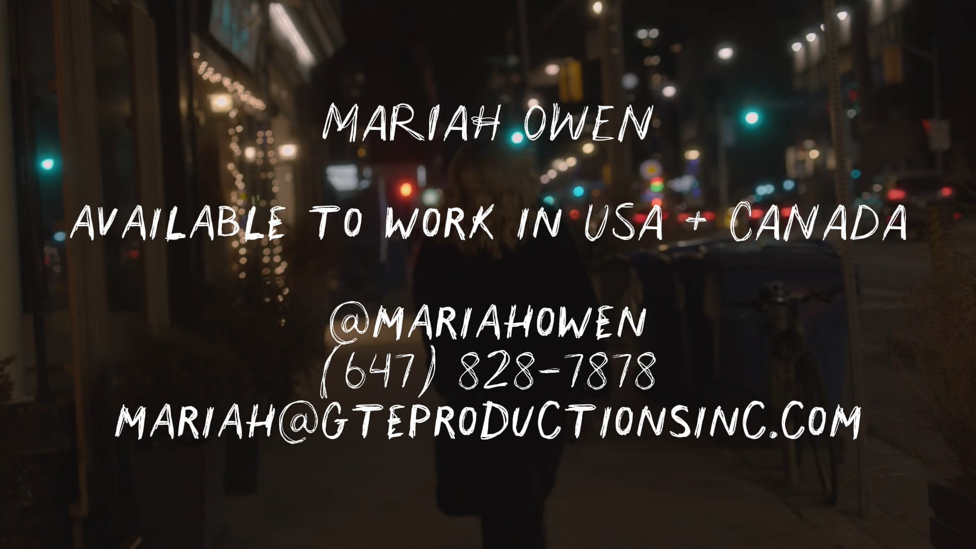 Mariah Owen - Directors Reel 2025