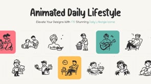 Daily Lifestyle Animations Set, an Outline Icon by Brickclay (Thumbnail 5 of 5)