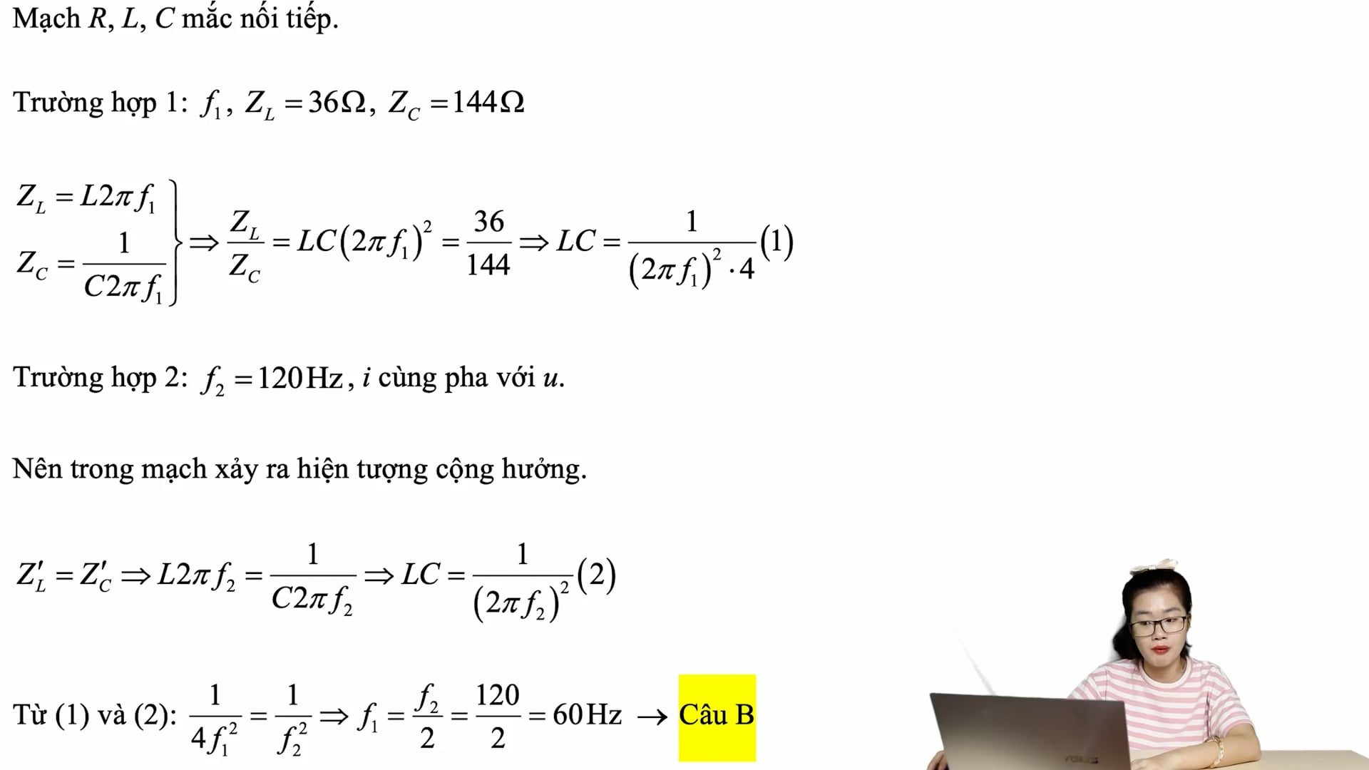 Gái trị của tần số f1 là