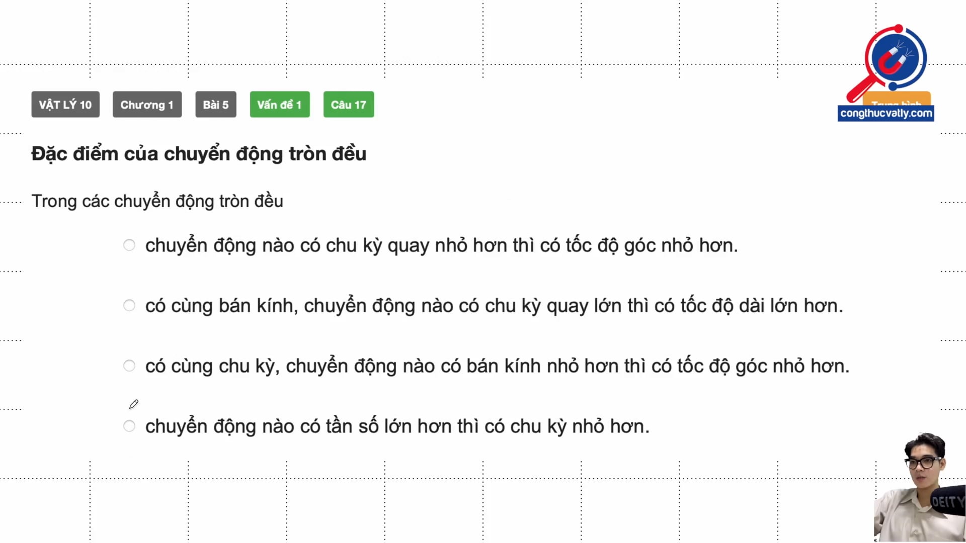 Đặc điểm của chuyển động tròn đều