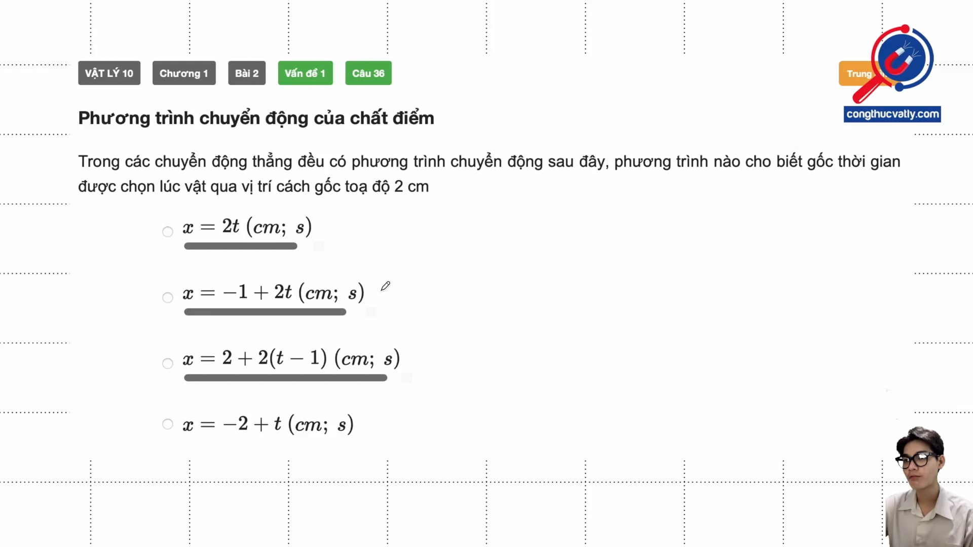 Phương trình chuyển động của chất điểm