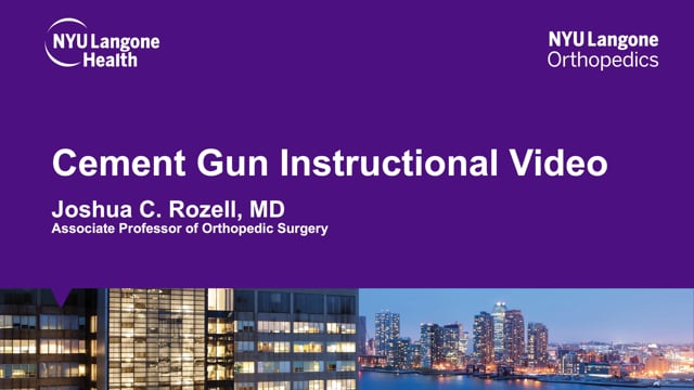 Arthroplasty Cement Gun Instructional Video