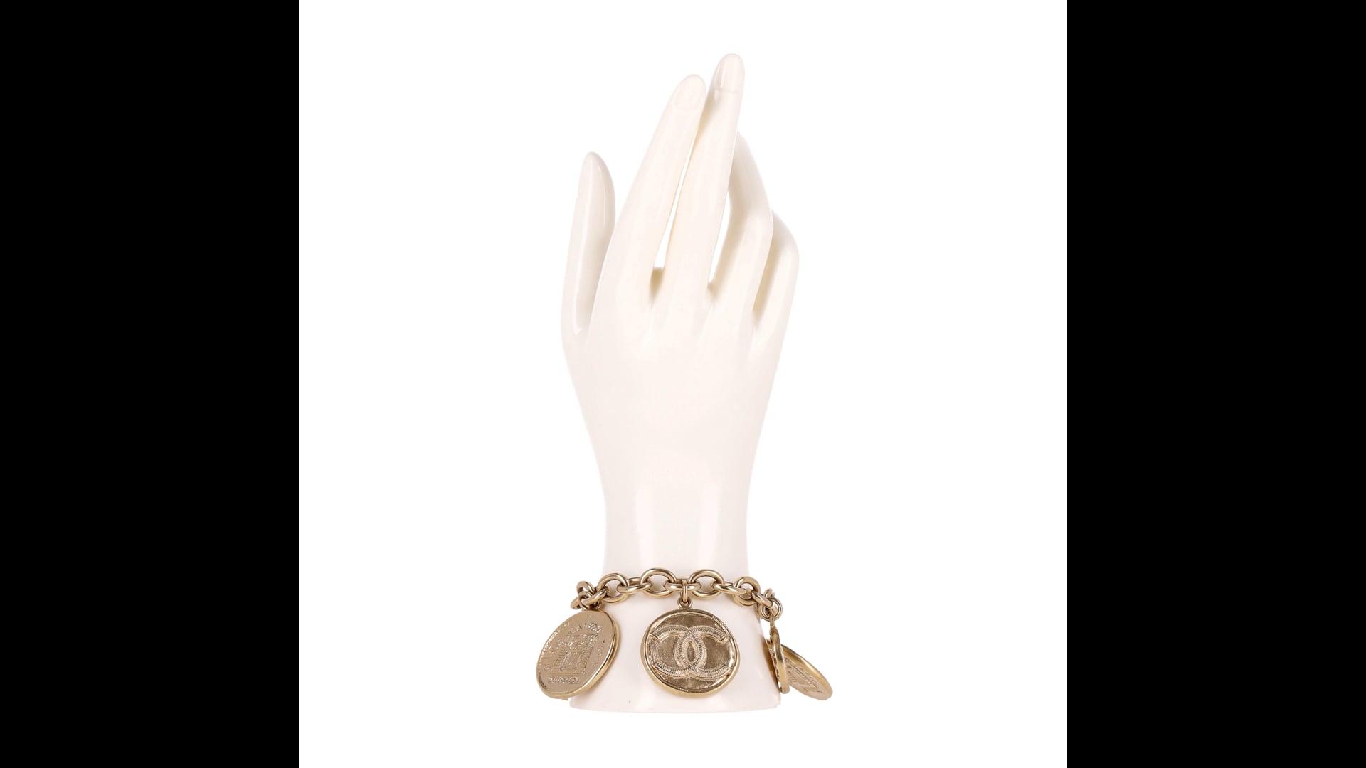 Chanel Vintage 'CC' Logo Coin Bracelet For Sale at 1stDibs