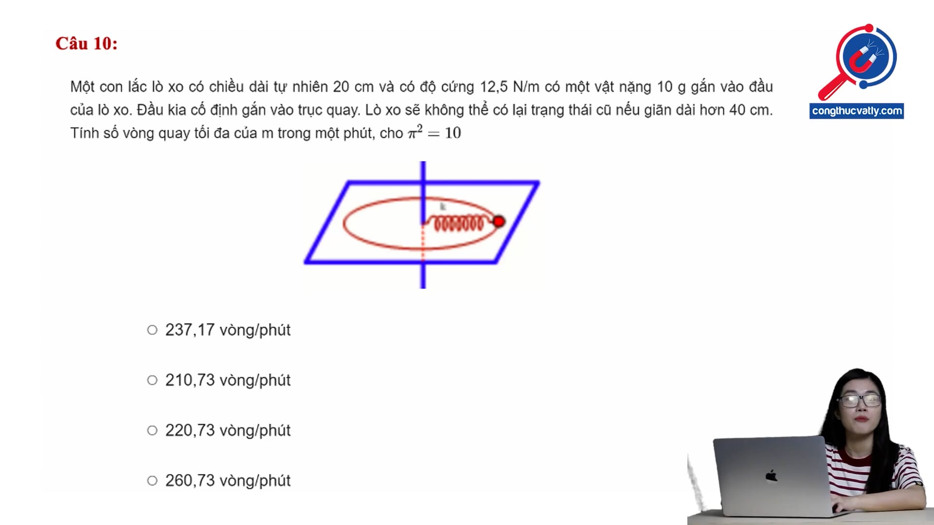 Xác định số vòng quay trong thời gian qui định