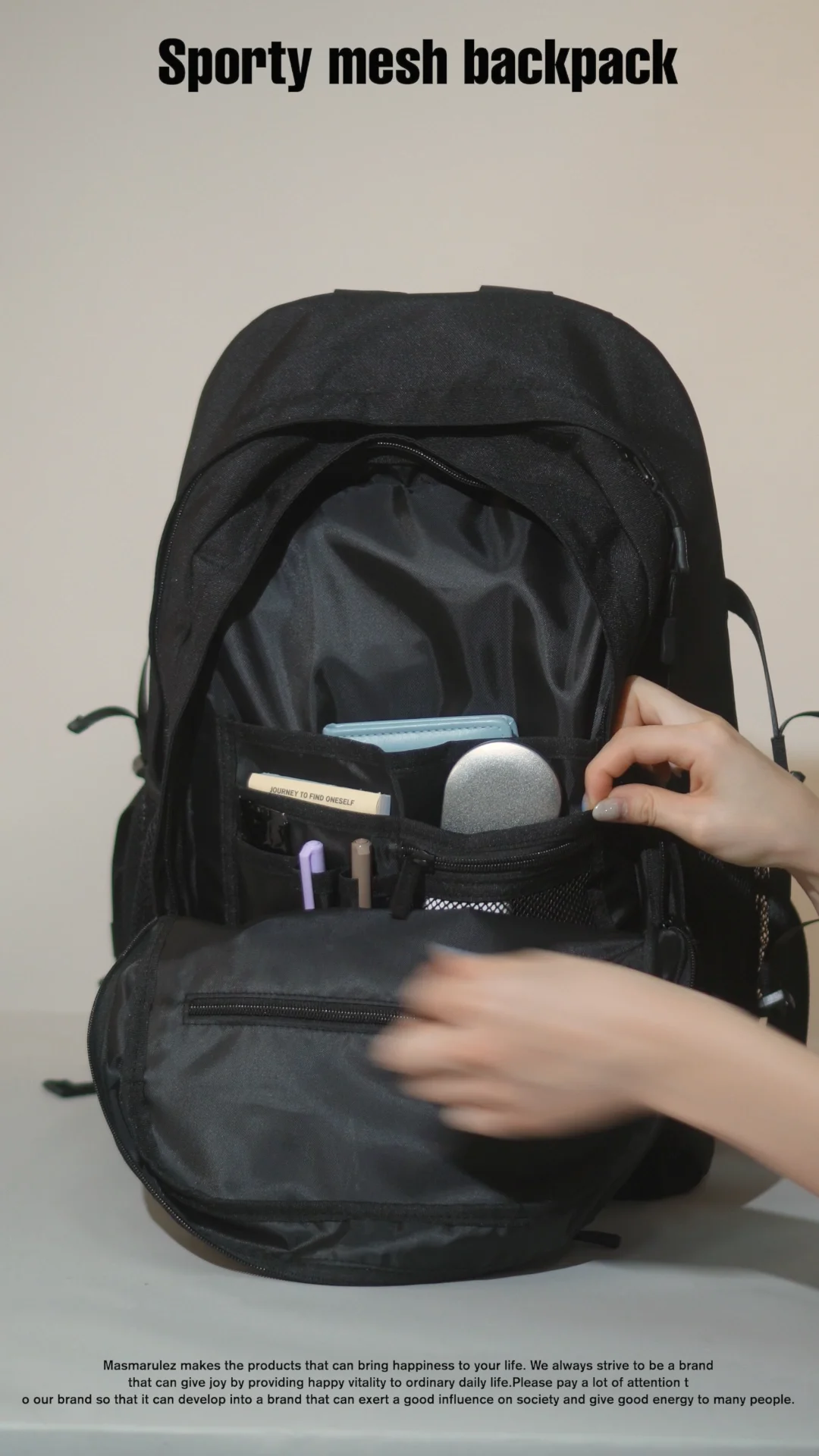 ★masmarulez★ Sporty mesh backpack_Black Sporty mesh backpack_Black : Masmarulez [마스마룰즈]
