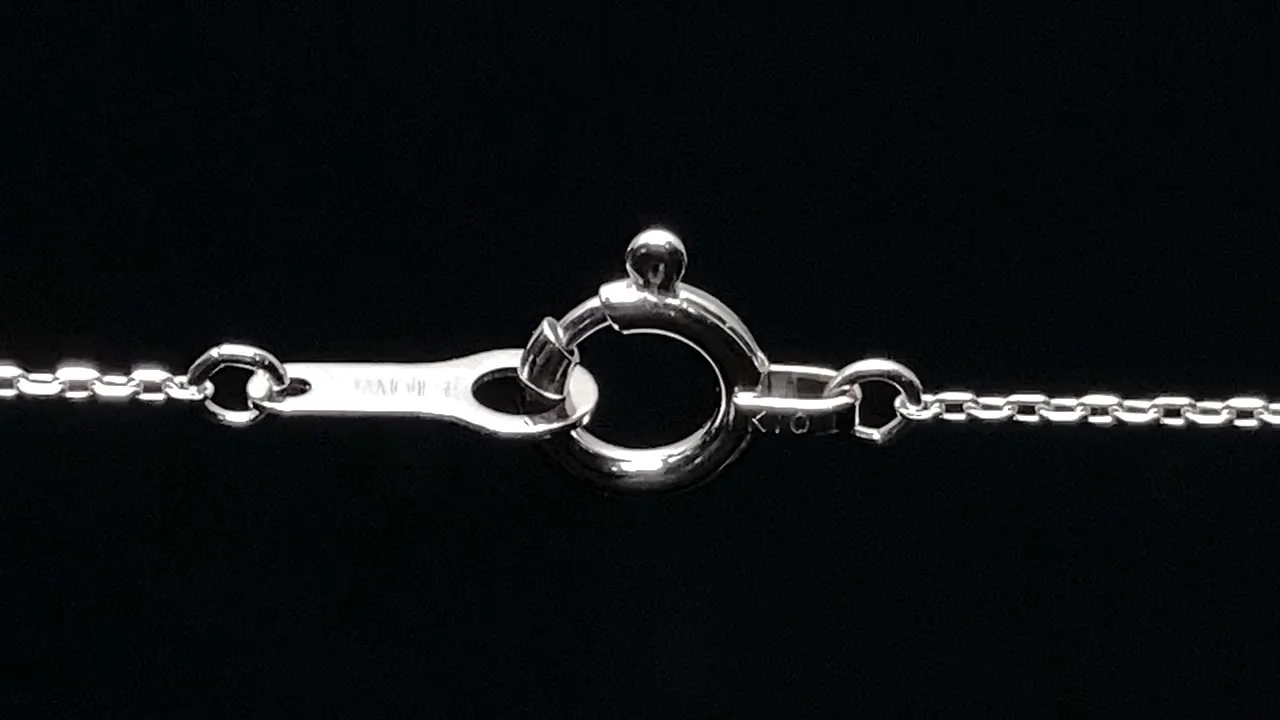 K10 White Gold】カット小豆(あずき)チェーン 0.7mm ネックレス 1本(約