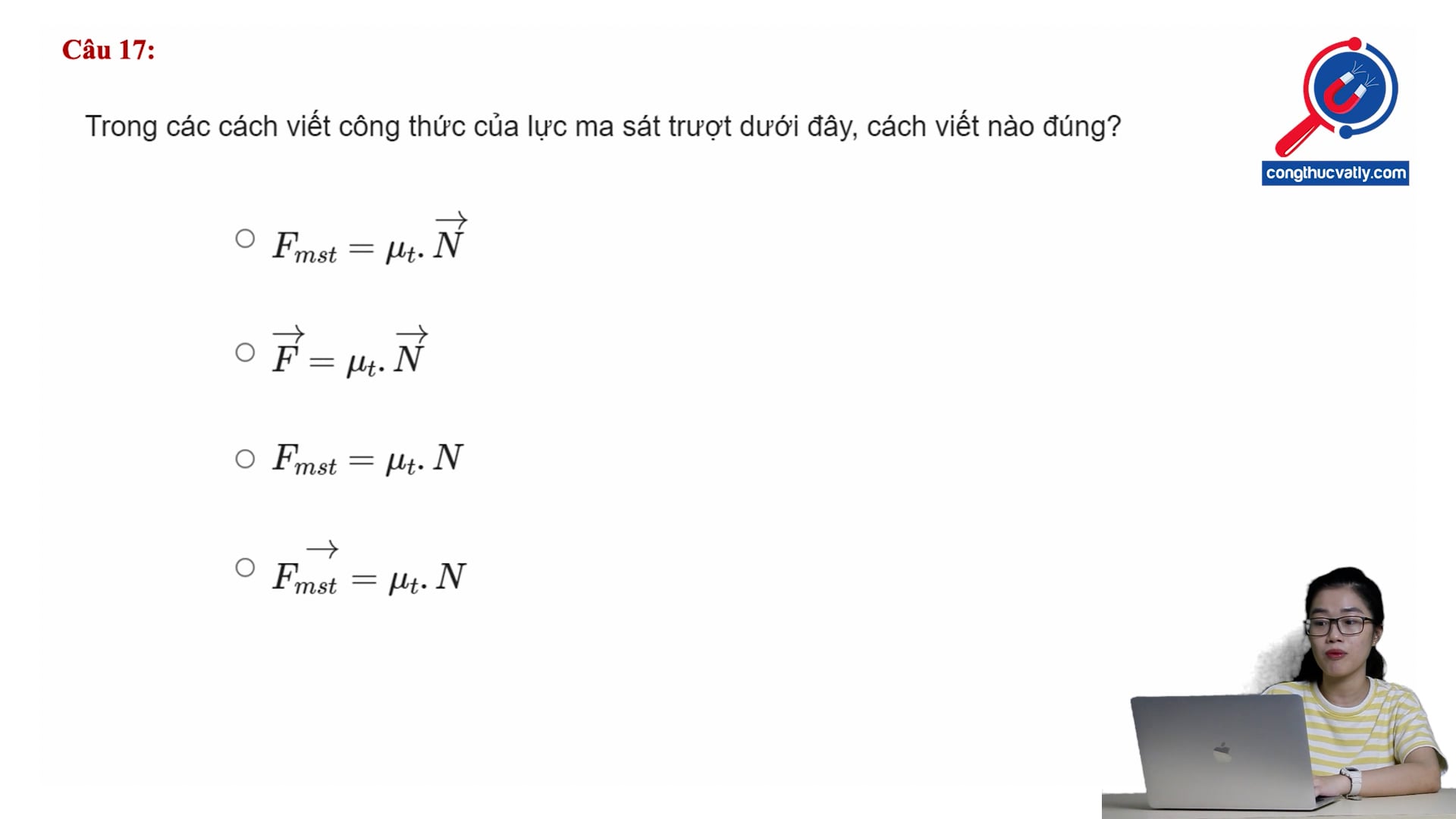 Công thức xác định lực ma sát trượt