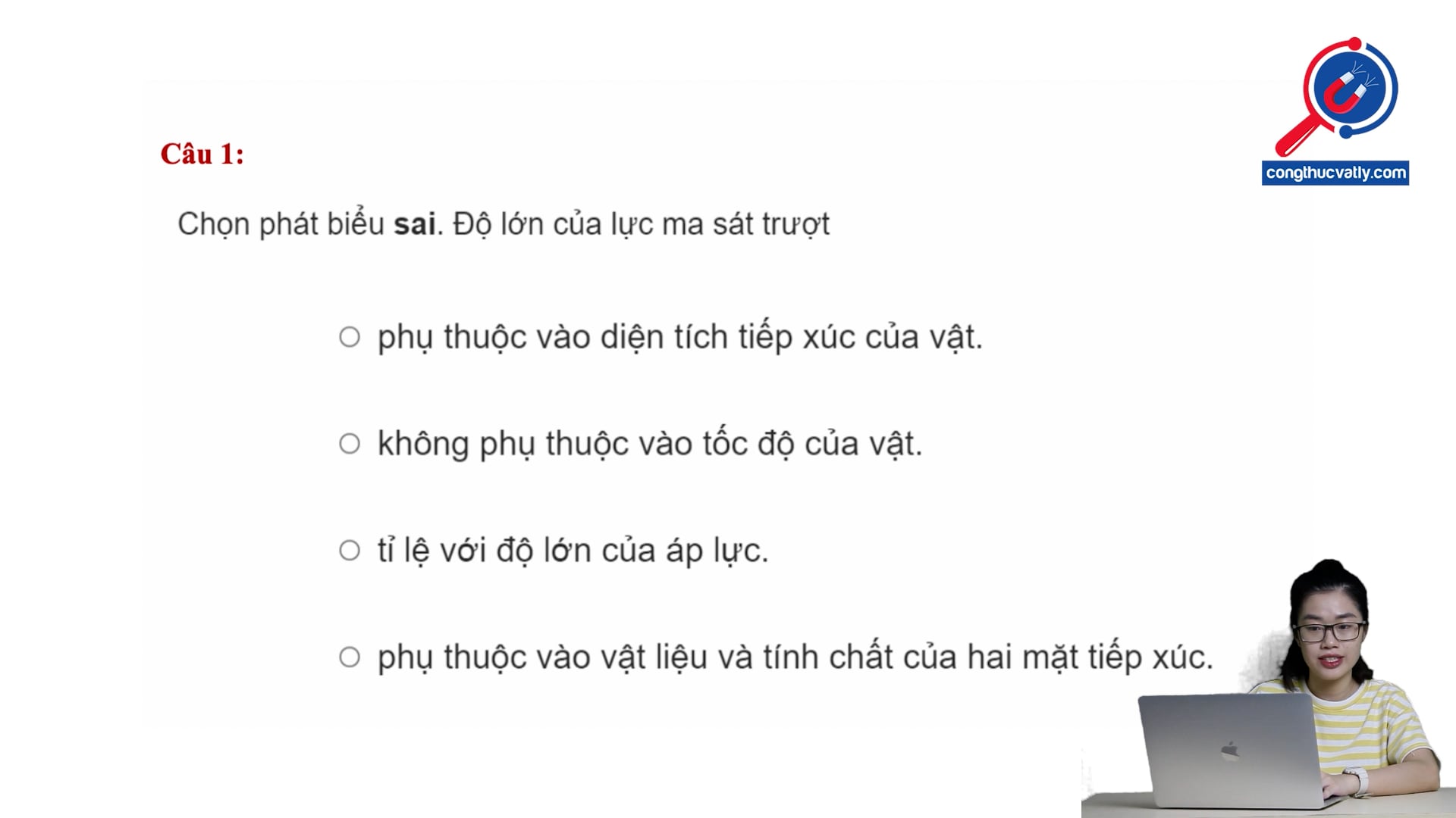 Độ lớn của lực ma sát trượt