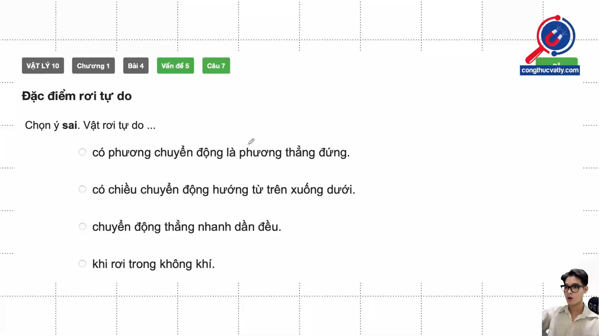 Đặc điểm rơi tự do