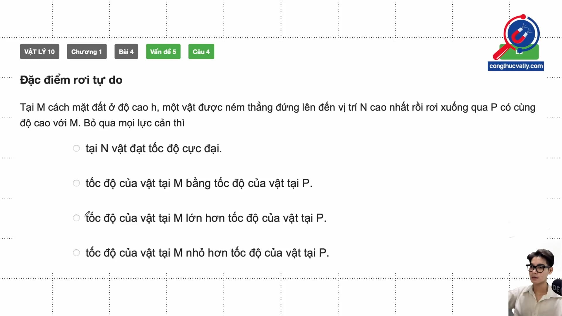 Đặc điểm rơi tự do
