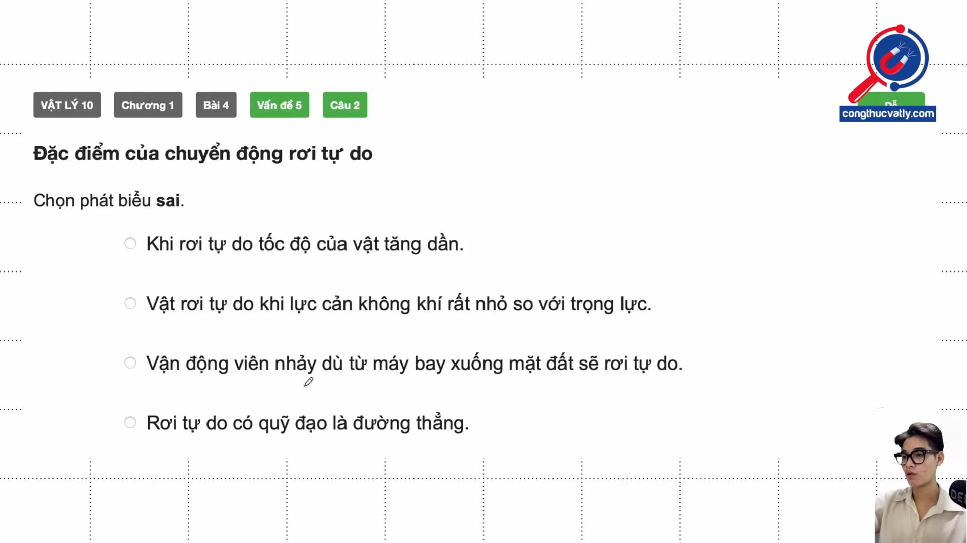 Đặc điểm của chuyển động rơi tự do