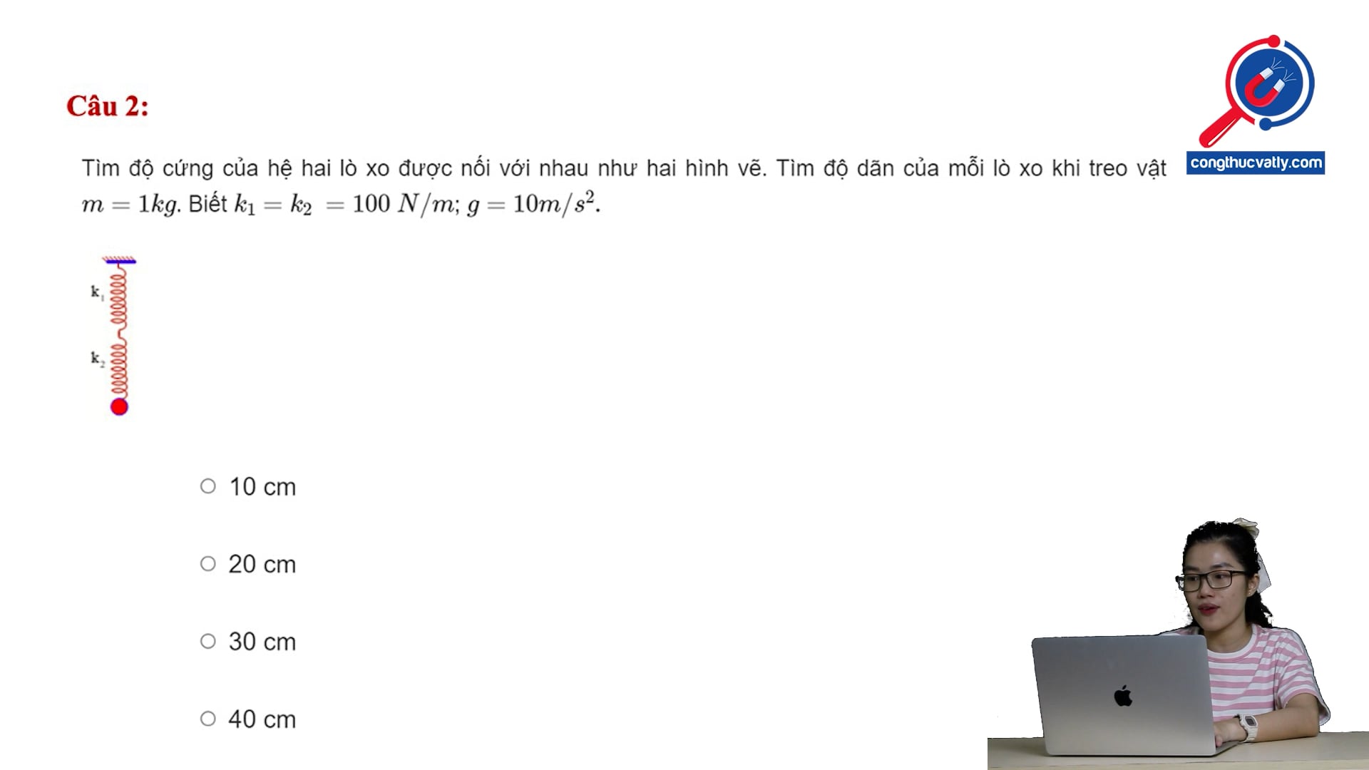 Tìm độ dãn của lò xo