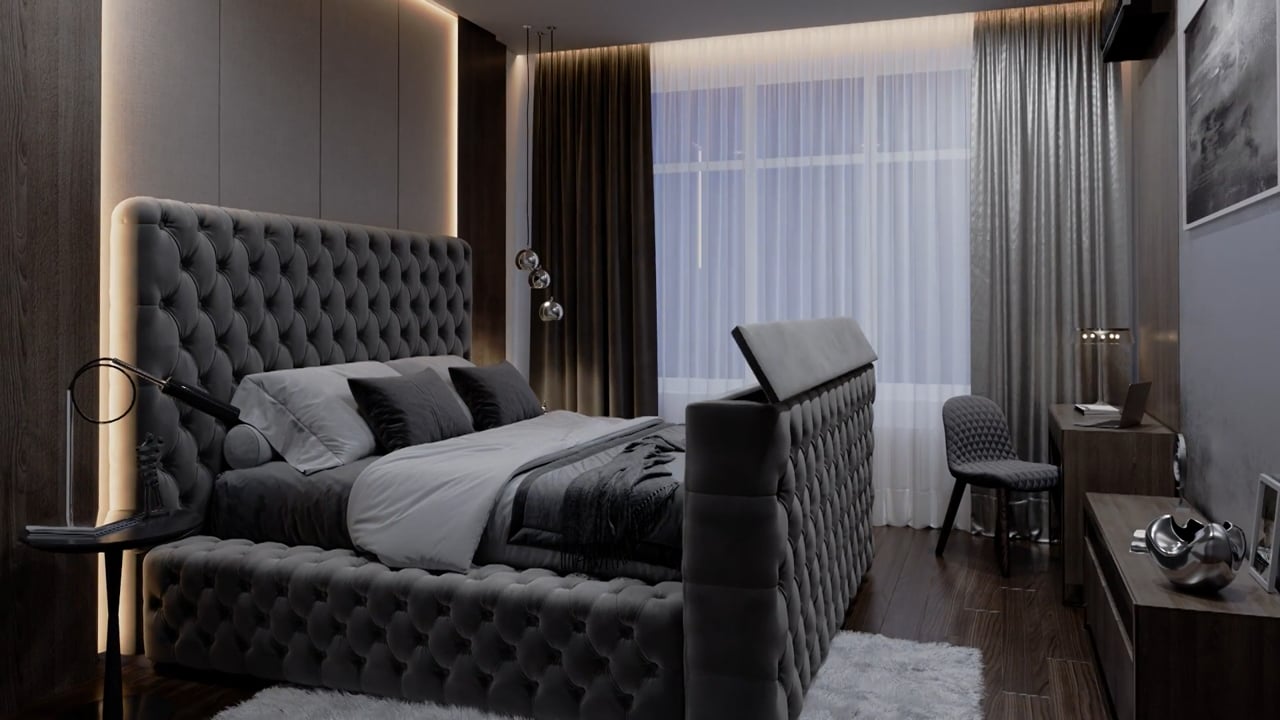 Handcrafted Beds 3D Rendering: Comfy Sleeps Home