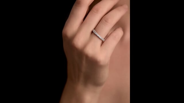 Meia Aliança Pave Diamantes