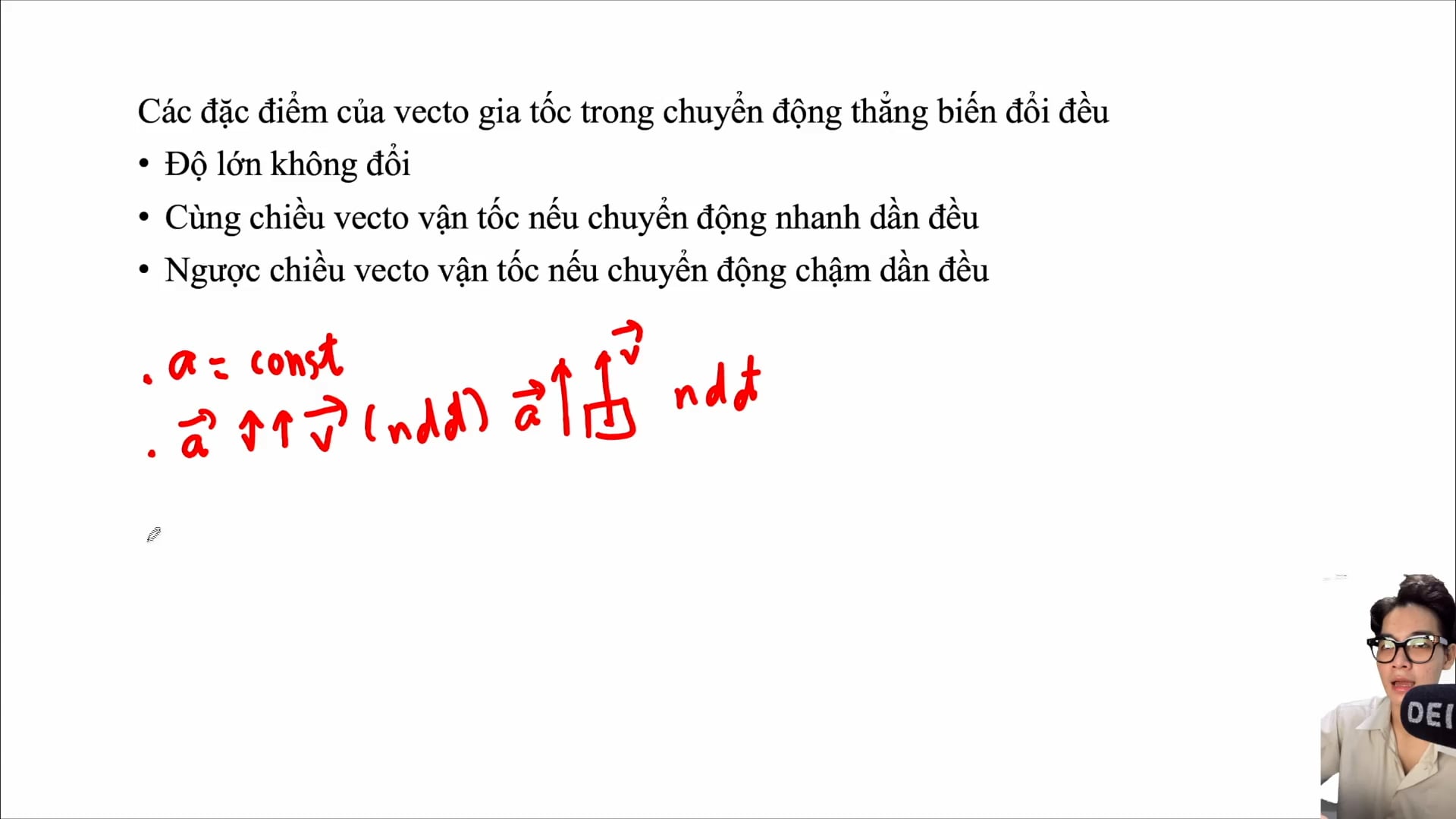 Vận tốc của chuyển động thẳng nhanh dần đều