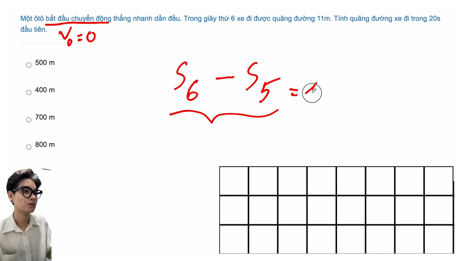 Quãng đường vật đi được trong n giây đầu tiên