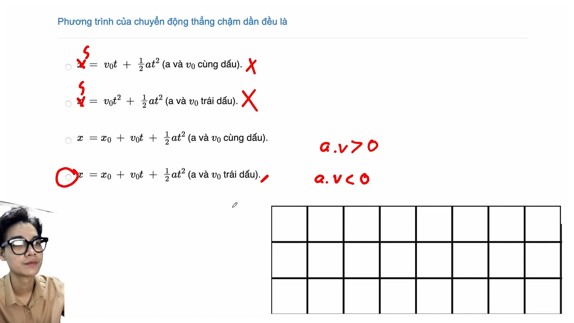 Xác định tính chất chuyển động của vật khi biết phương trình chuyển động của vật.