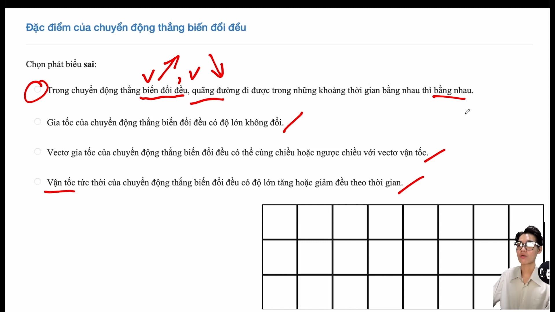 Đặc điểm của chuyển động thẳng biến đổi đều