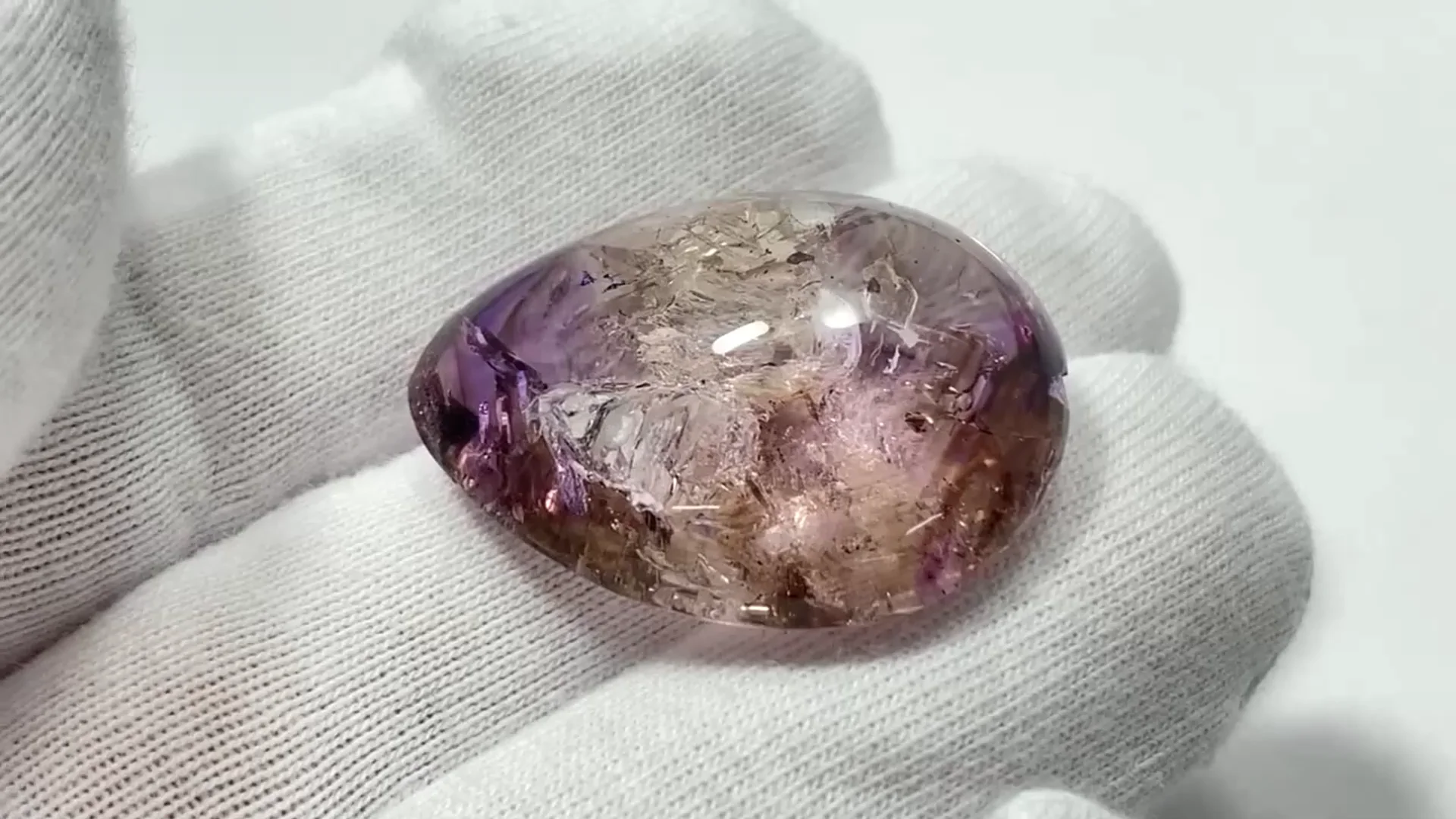 動画】【1点もの】水入りエレスチャルクォーツ ルース 1個 NO.7
