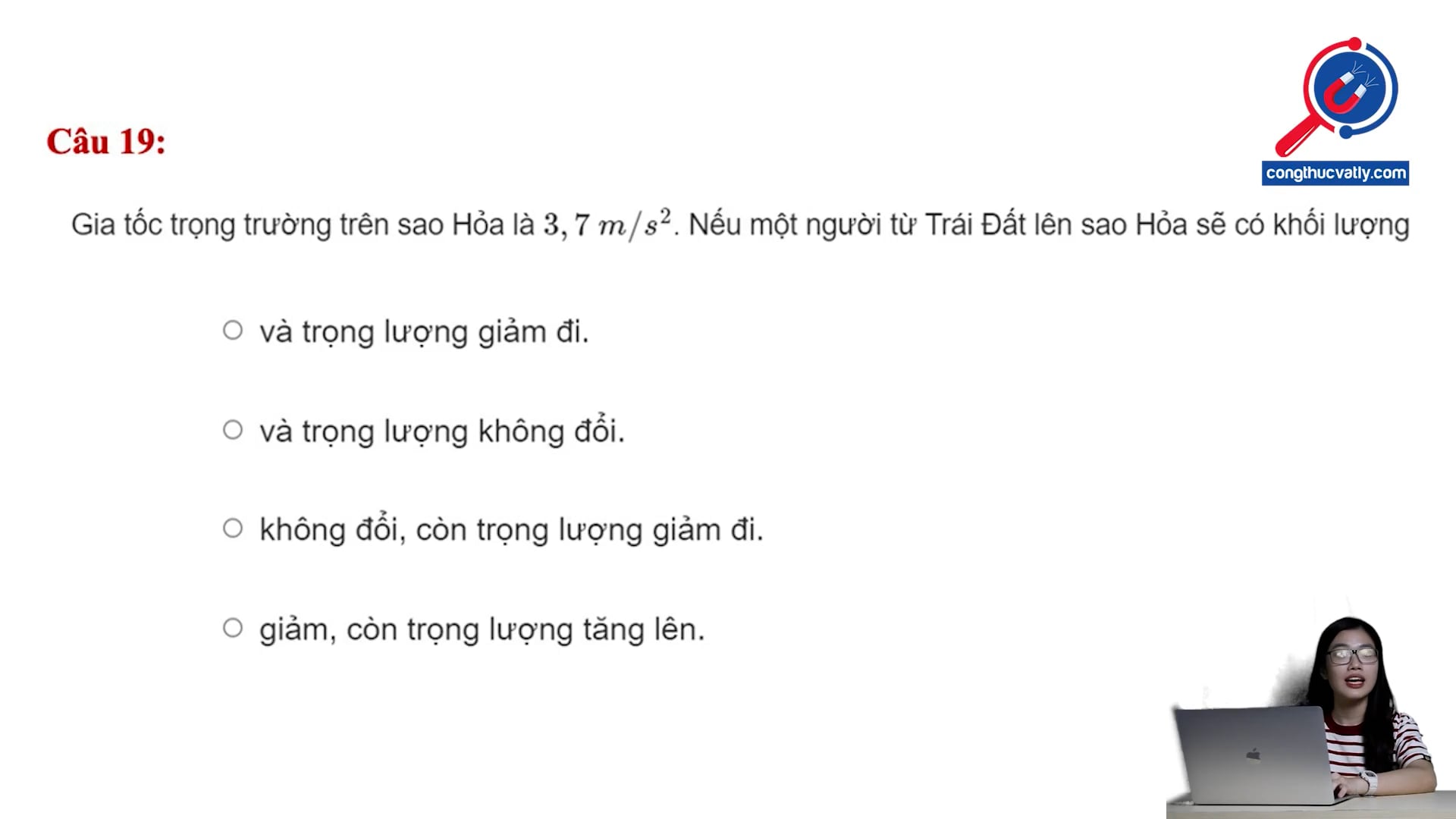 Khối lượng của người từ Trái Đát lên sao Hỏa 