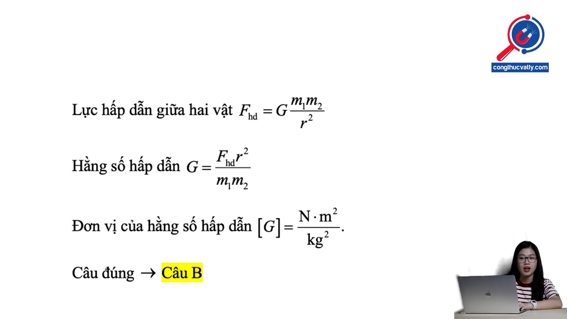 Đơn vị của hằng số hấp dẫn là gì?