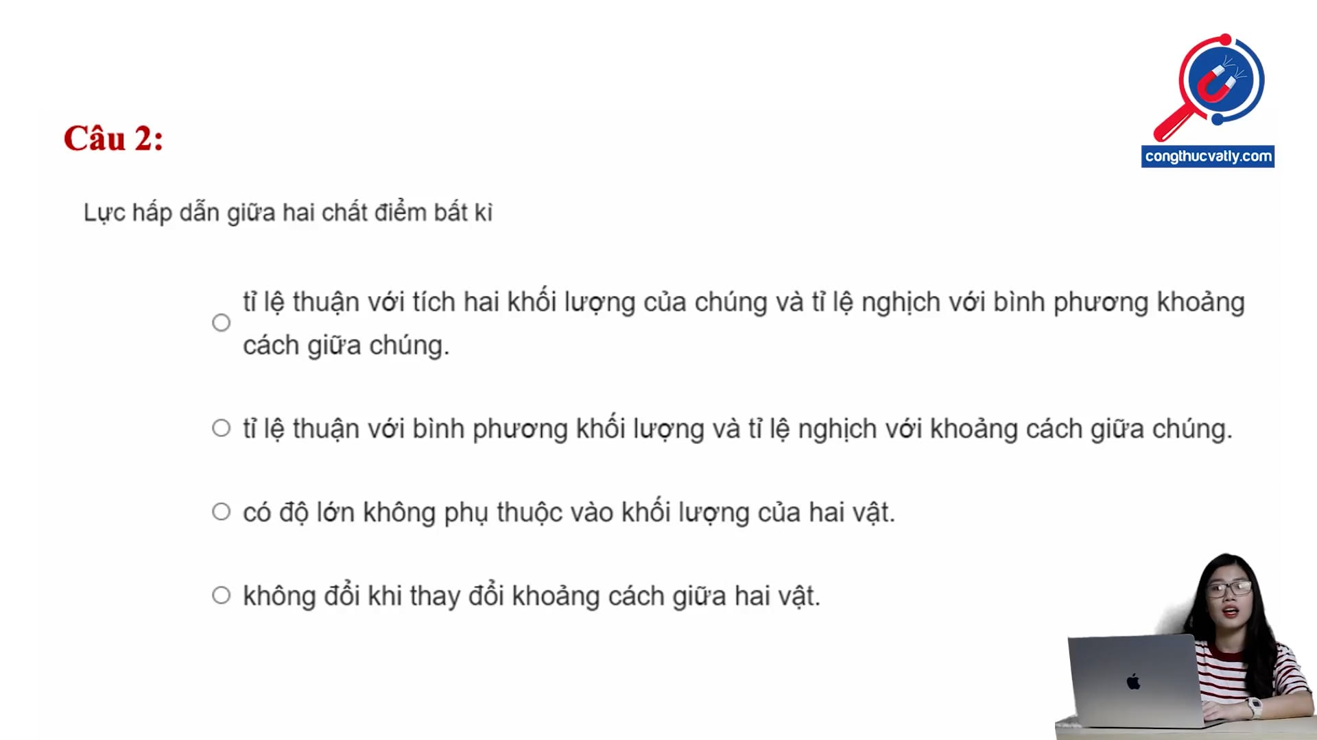 Lực tương tác hấp dẫn giữa hai chất điểm
