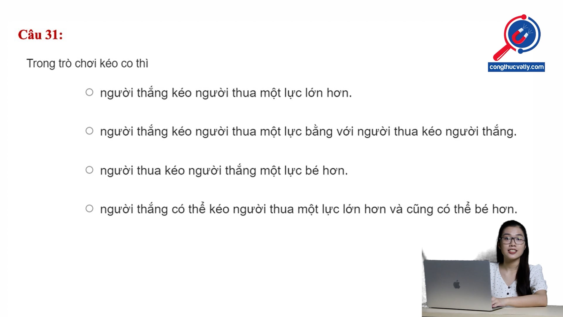 Ứng dụng định luật III Newton trong trò chơi kéo co.