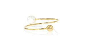 5mm Cultured Pearl and 14kt Yellow Gold Bypass Ring