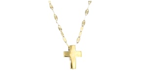 Italian 14kt Yellow Gold Cross Lumachina-Chain Necklace