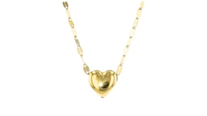 Italian 14kt Yellow Gold Heart Lumachina-Chain Necklace