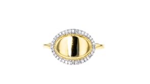 .10 ct. t.w. Diamond Personalized Oval Ring in 14kt Yellow Gold
