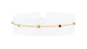 .60 ct. t.w. Multi-Gemstone Station Anklet in 14kt Yellow Gold